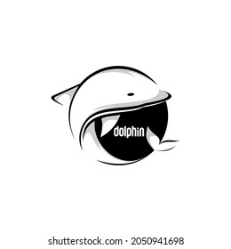 ilustración del logo del delfín vector, logotipo del pez