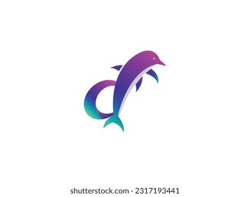 dolphin logo mascot vector illustration. set of dolphin logo mascot vector illustration