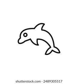 Dolphin logo sign vector outline