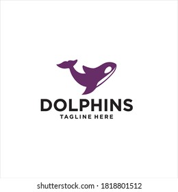 dolphin logo silhouette design icon vector