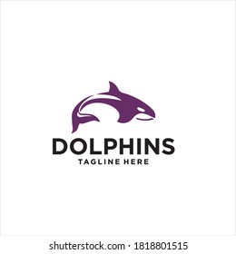 dolphin logo silhouette design icon vector