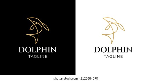 Dolphin Logo Simple Monoline Style