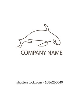 dolphin logo simple single line design illustration vector template