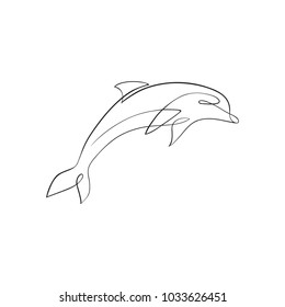 Dolphin Logo single line drawing