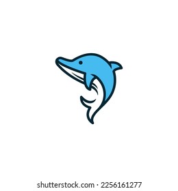 dolphin logo template concept silhouette