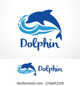 Dolphin Logo Template Design, Symbol, Icon