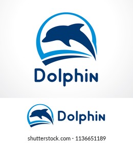 Dolphin Logo Template Design, Symbol, Icon