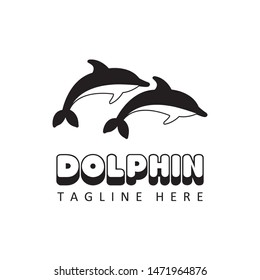 dolphin logo template design vector in isolated background
