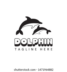 dolphin logo template design vector in isolated background