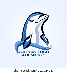 dolphin logo template vector illustration 