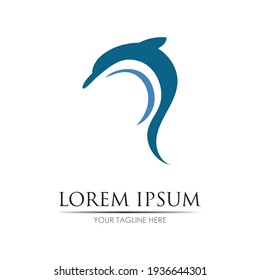 Dolphin Logo Template Vector. Dolphin jumping logo design concept.