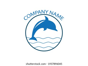 Dolphin Logo Template Vector. Dolphin jumping logo design concept.