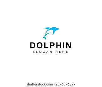 Dolphin Logo Template Vector. Dolphin jumping logo design concept.