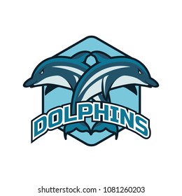 dolphin logo with text space for your slogan / tag line, vector illustration