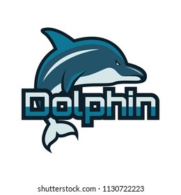 dolphin logo with text space for your slogan / tag line, vector illustration