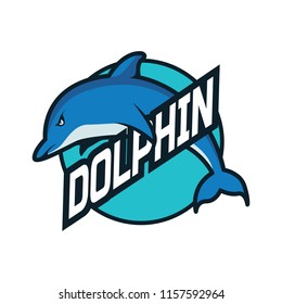 dolphin logo with text space for your slogan / tag line, vector illustration