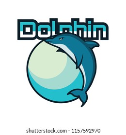 dolphin logo with text space for your slogan / tag line, vector illustration