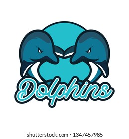 dolphin logo with text space for your slogan / tag line, vector illustration