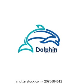 Dolphin logo with a unique and interesting line concept.