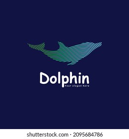 Logo delfín con un concepto de línea único e interesante. diseño de color de logotipo