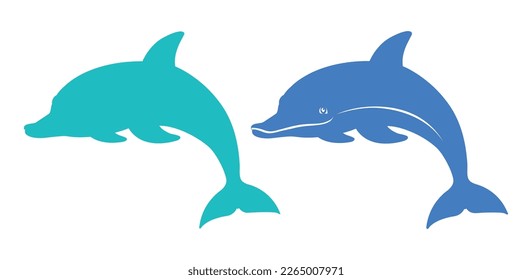 Vectorsymbol-Symbolvorlage für das Dolphin-Logo. Dolphin-Vektorgrafik