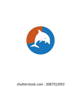 Dolphin logo vector illustration design template.