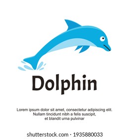 Plantilla de ilustración vectorial de logotipo delfín