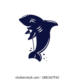 Logo del delfín. Vector. Aislado sobre fondo blanco.