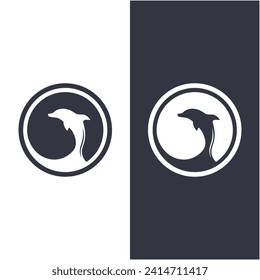 Dolphin logo vector with jumping position .This logo is suitable for travel company, diving or water adventure.