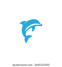Dolphin Logo Vector Simple Blue