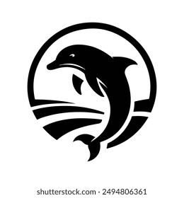 Dolphin logo vector style silhouette