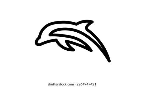 Dolphin logo for you app icon.  Flat vector graphic.