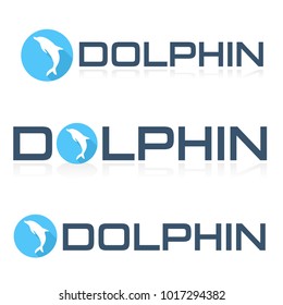Dolphin  Logotype Business Personal Design Round Icon Symbol Flat Vector Illustration.