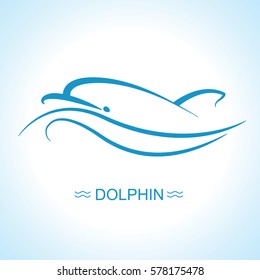 Dolphin logo.Vector flat symbol illustration for text