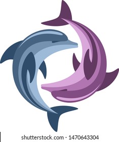 Dolphin love a white background