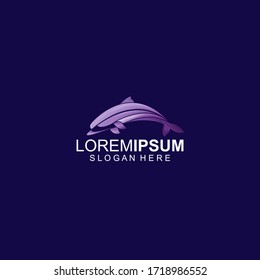 Dolphin Mammal Animal Vector Modern Logo Template