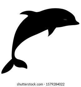 Dolphin Mammal Icon Isolated on White Background. Eco Friendly Ocean Icon. Vector Illustration