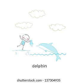 dolphin and man