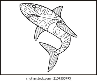 dolphin mandala coloring page, sea life set coloring page mandala design