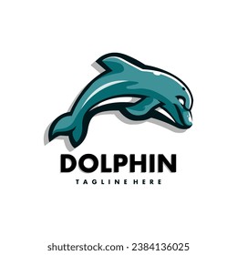 Dolphin mascot logo isolated on white background