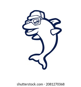 Dolphin mascot logo silhouette version