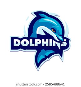 Dolphin mascot logo for team club sports and gaming