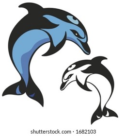 Dolphin Mascot for sport teams. Great for t-shirt designs, school mascot logo and any other design work. Ready for vinyl cutting.