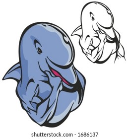 Dolphin Mascot for sport teams. Great for t-shirt designs, school mascot logo and any other design work. Ready for vinyl cutting.