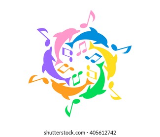 dolphin melody colorful fish nautical marine life image animal