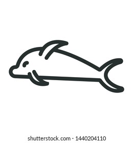 dolphin - minimal line web icon. simple vector illustration. concept for infographic, website or app.