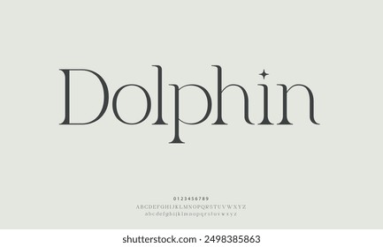 Dolphin Modern minimal abstract alphabet fonts. Typography technology, electronic, movie, digital, music, future, logo creative font. vector illustration