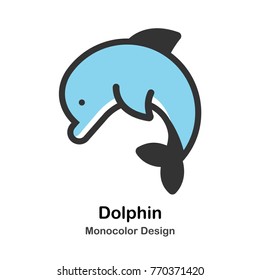 Dolphin Mono-color vector illustration