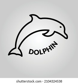 Dolphin monoline. Can be used for logos and icons. 