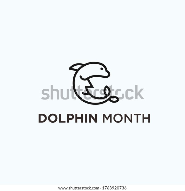 dolphin moon logo. moon\
icon